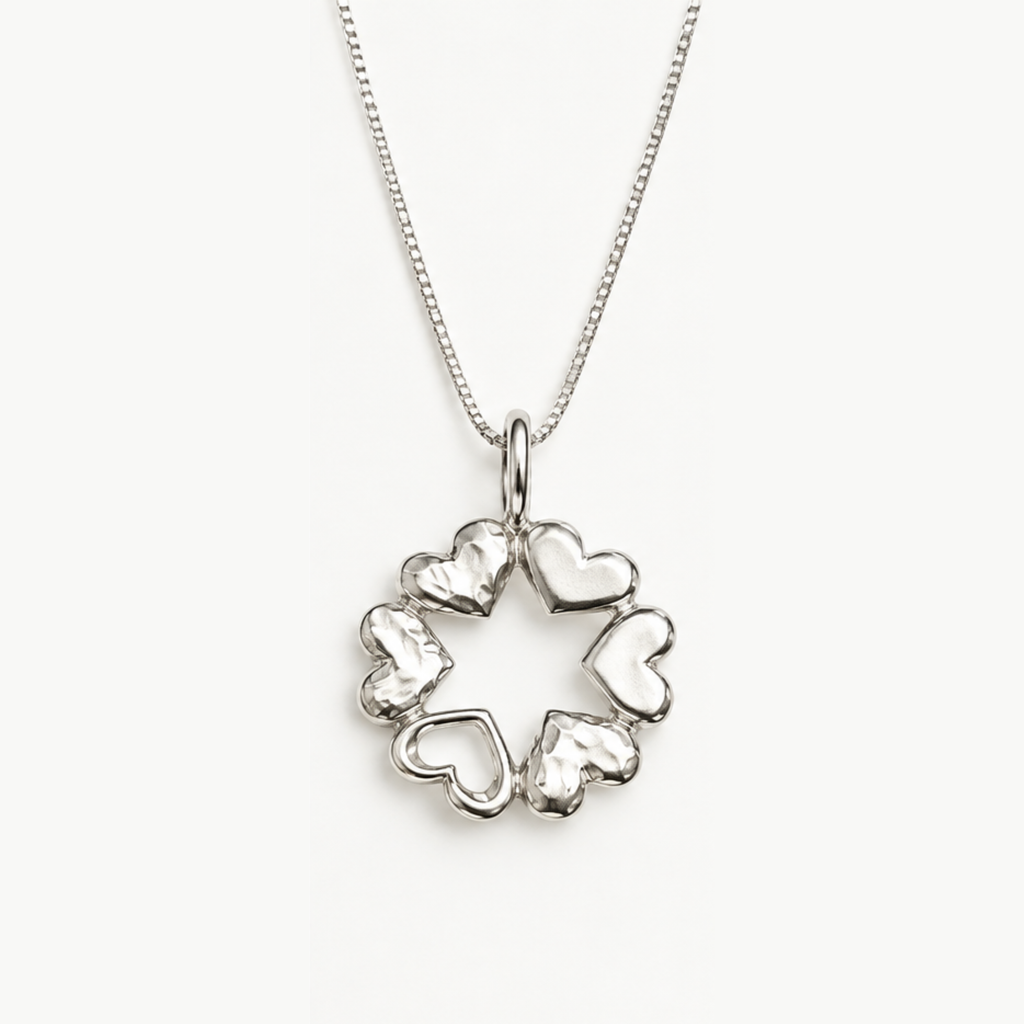 Silver Open Hearts Star of David Necklace from the Israel Museum