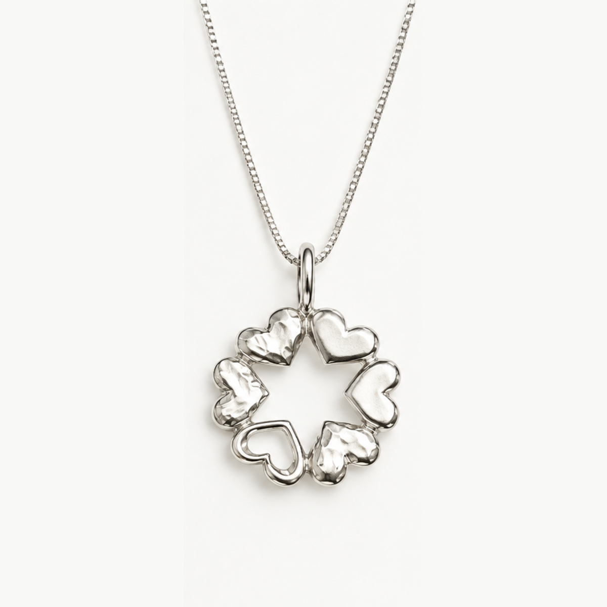 Silver Open Hearts Star of David Necklace from the Israel Museum