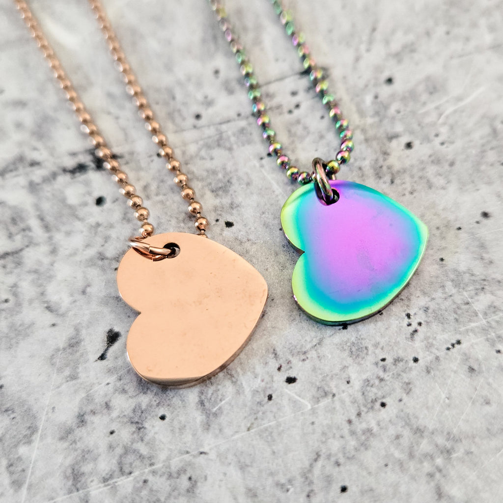 AHAVA (אהבה) Heart Rainbow Necklace