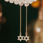 Magen David Crystal Statement Drop Earrings