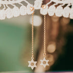 Magen David Crystal Statement Drop Earrings