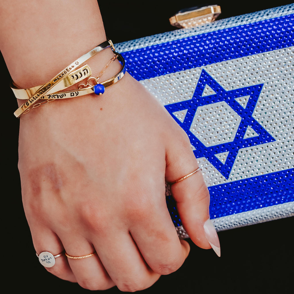 Sparkly Israel Flag Clutch – Rhinestone Evening Bag