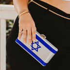 Sparkly Israel Flag Clutch – Rhinestone Evening Bag