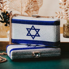 Sparkly Israel Flag Clutch – Rhinestone Evening Bag