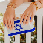 Sparkly Israel Flag Clutch – Rhinestone Evening Bag