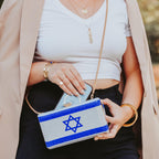 Sparkly Israel Flag Clutch – Rhinestone Evening Bag