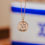 Am Yisrael Chai Crystal Star of David Necklace