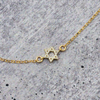 Tiny Star of David Crystal Necklace