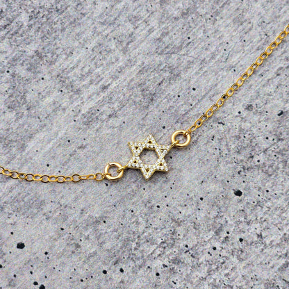 Tiny Star of David Crystal Necklace