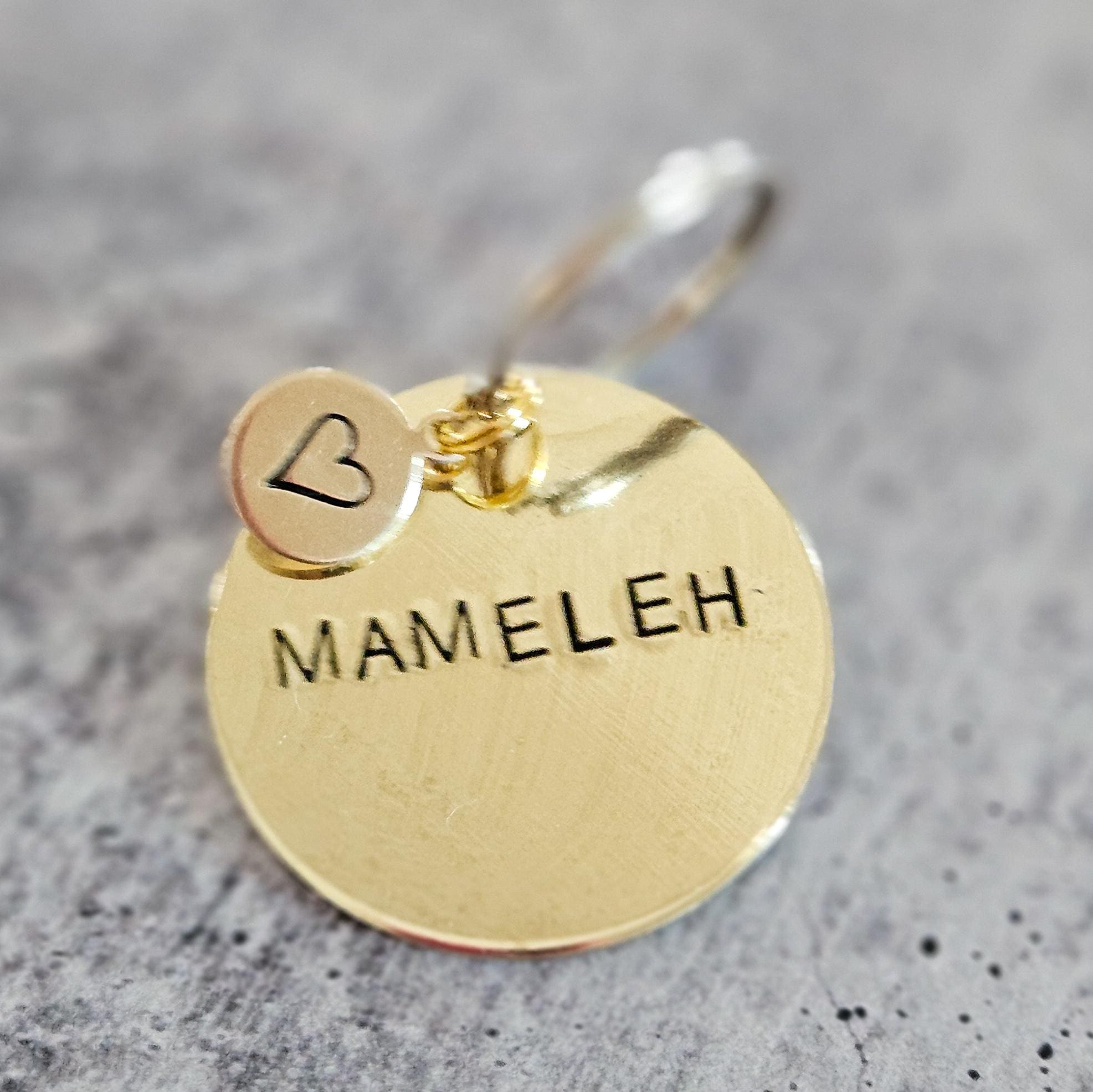 Mameleh / Tateleh Hand-Stamped Brass Keychain