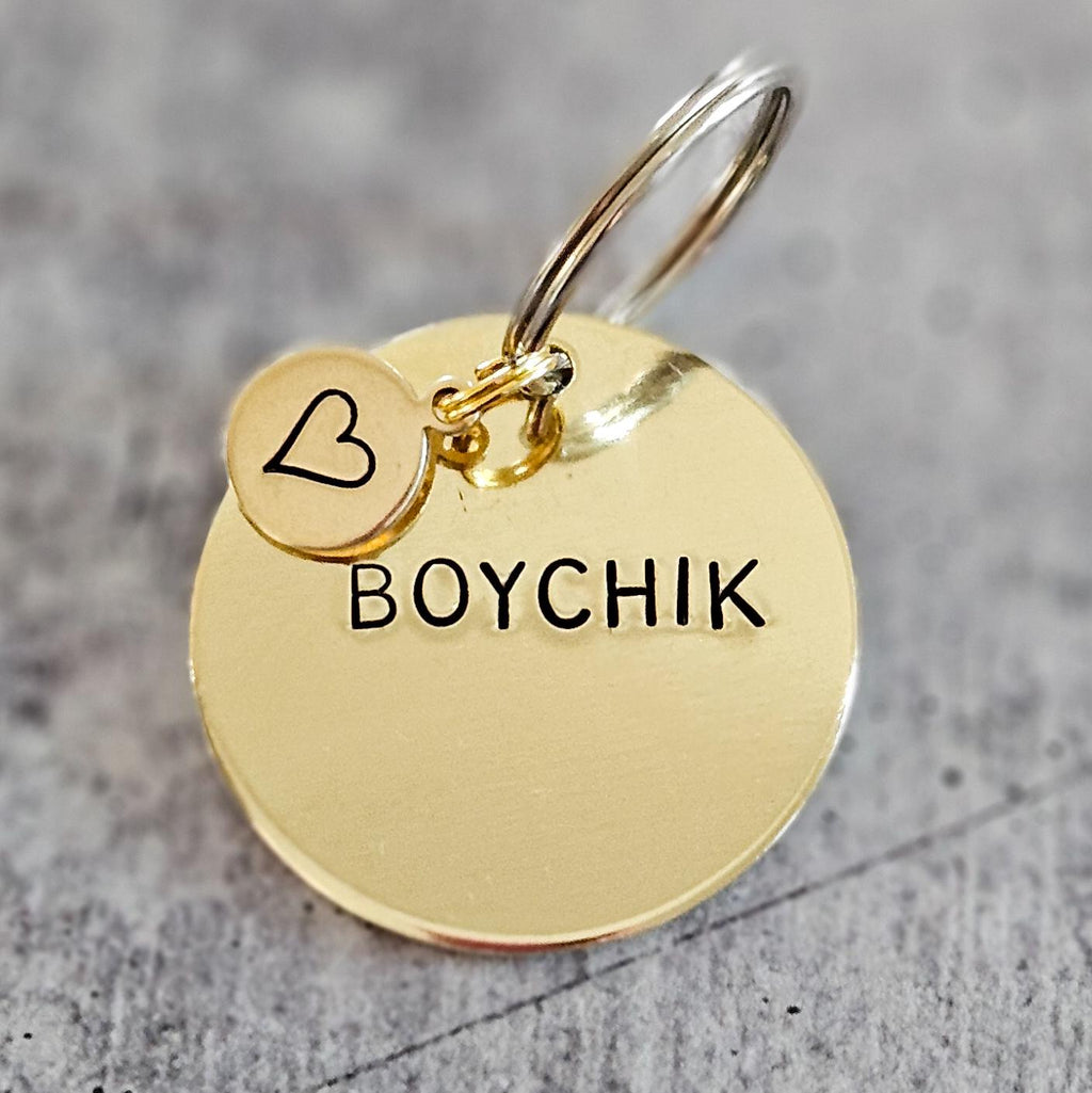 Boychik Hand Stamped Brass Keychain