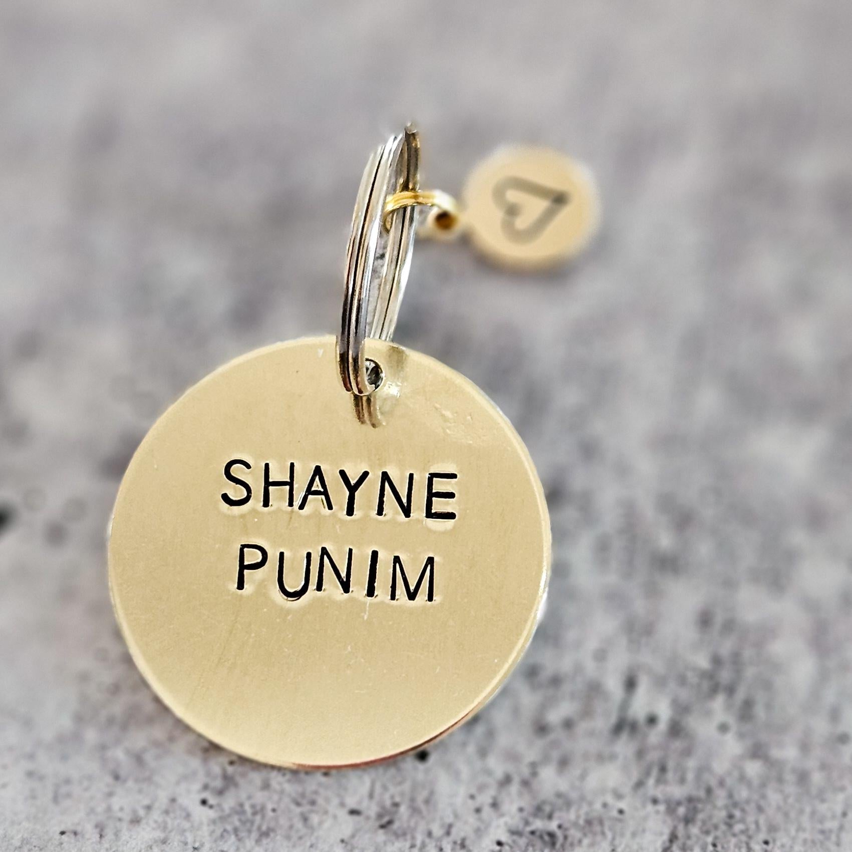 Shayne Punim Hand Stamped Brass Keychain