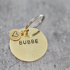 Bubbe or Zeyde Hand Stamped Brass Keychain