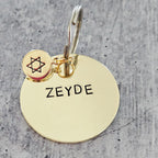 Bubbe or Zeyde Hand Stamped Brass Keychain