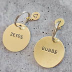 Bubbe or Zeyde Hand Stamped Brass Keychain