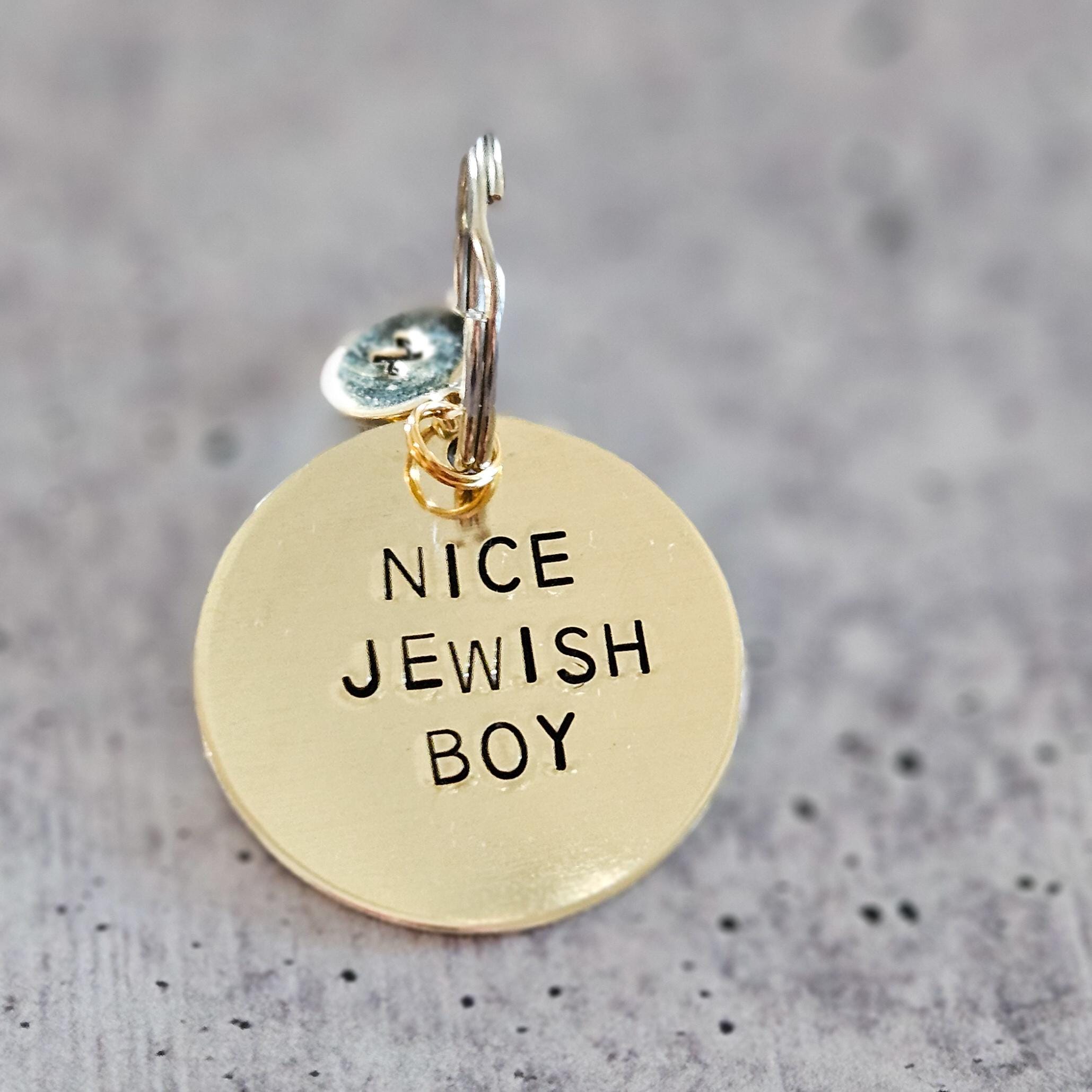 Nice Jewish Boy or Girl Hand Stamped Brass Keychain