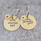 Nice Jewish Boy or Girl Hand Stamped Brass Keychain
