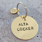 Alta Cocker Hand Stamped Brass Keychain