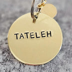 Mameleh / Tateleh Hand-Stamped Brass Keychain