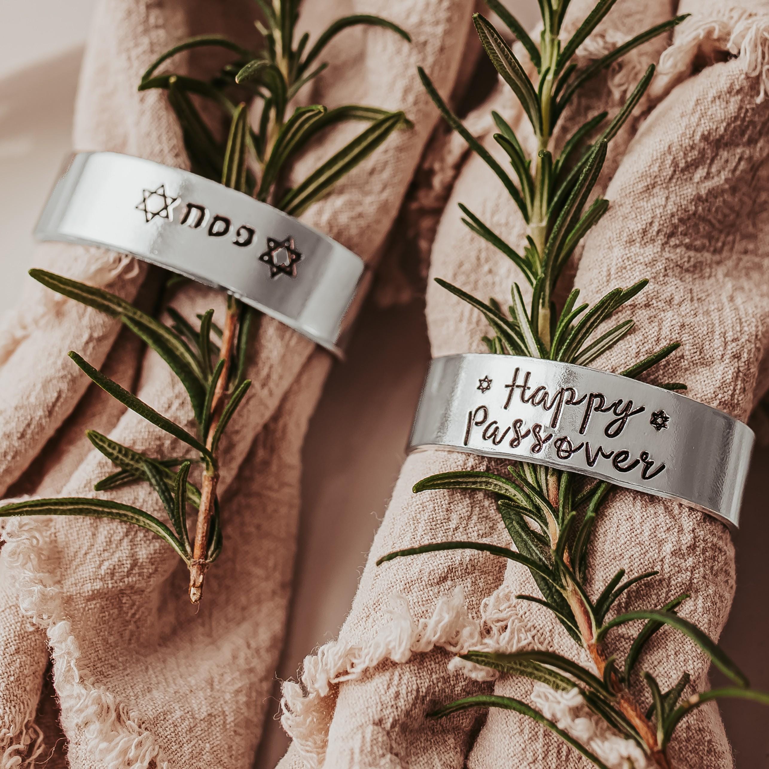 Next Year in Jerusalem Silver Napkin Rings