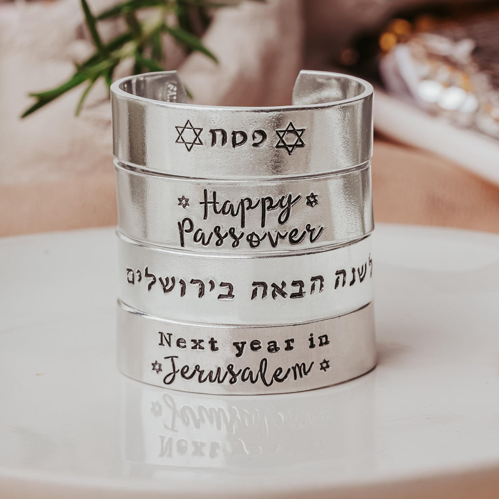 Happy Passover Silver Napkin Rings