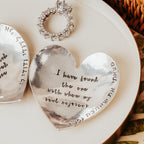 Song of Solomon Heart-Shaped Pewter Ring Dish – Bride & Groom