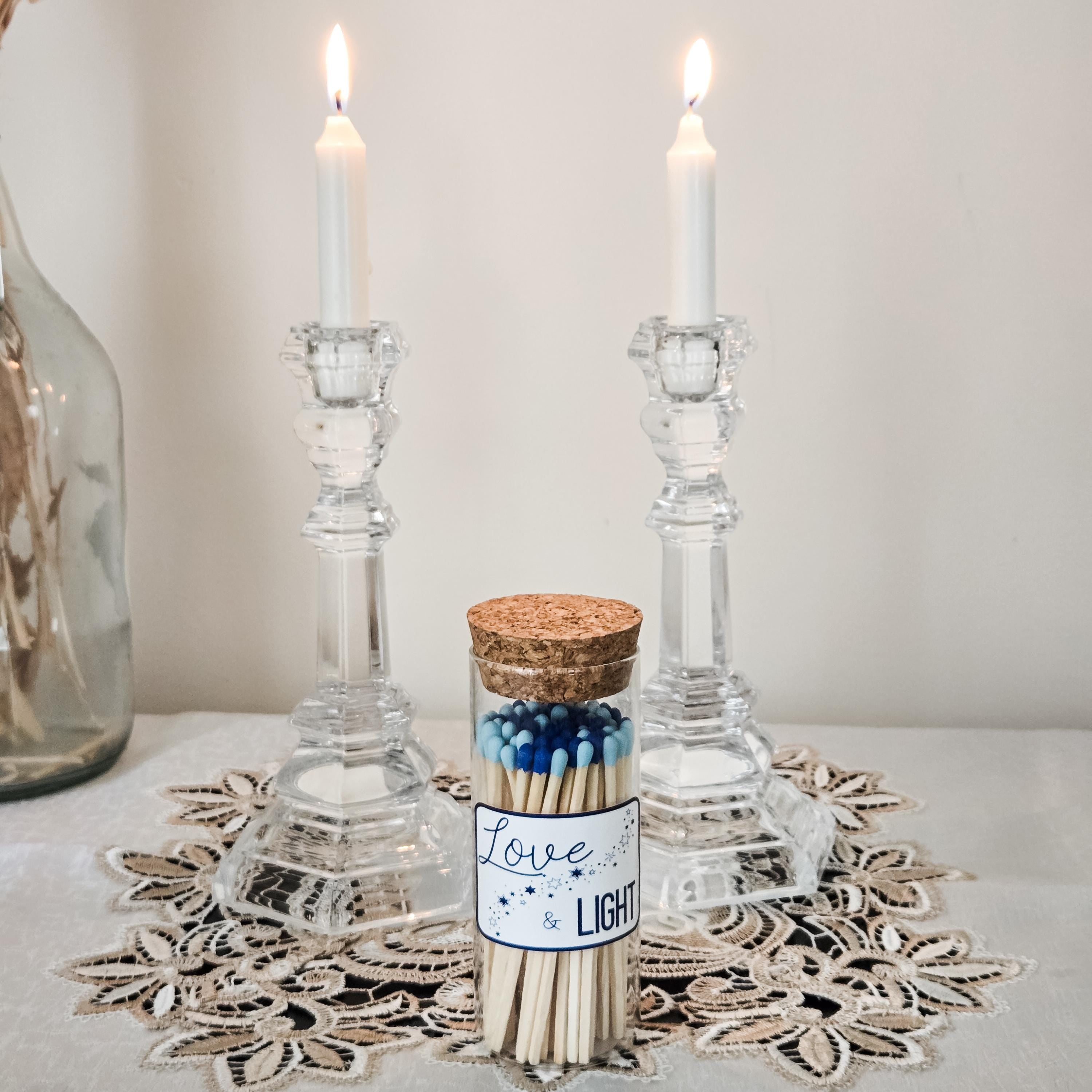 Love & Light Decorative Glass Match Jar