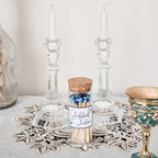Shabbat Shalom Decorative Glass Match Jar