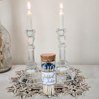 Shabbat Shalom Decorative Glass Match Jar
