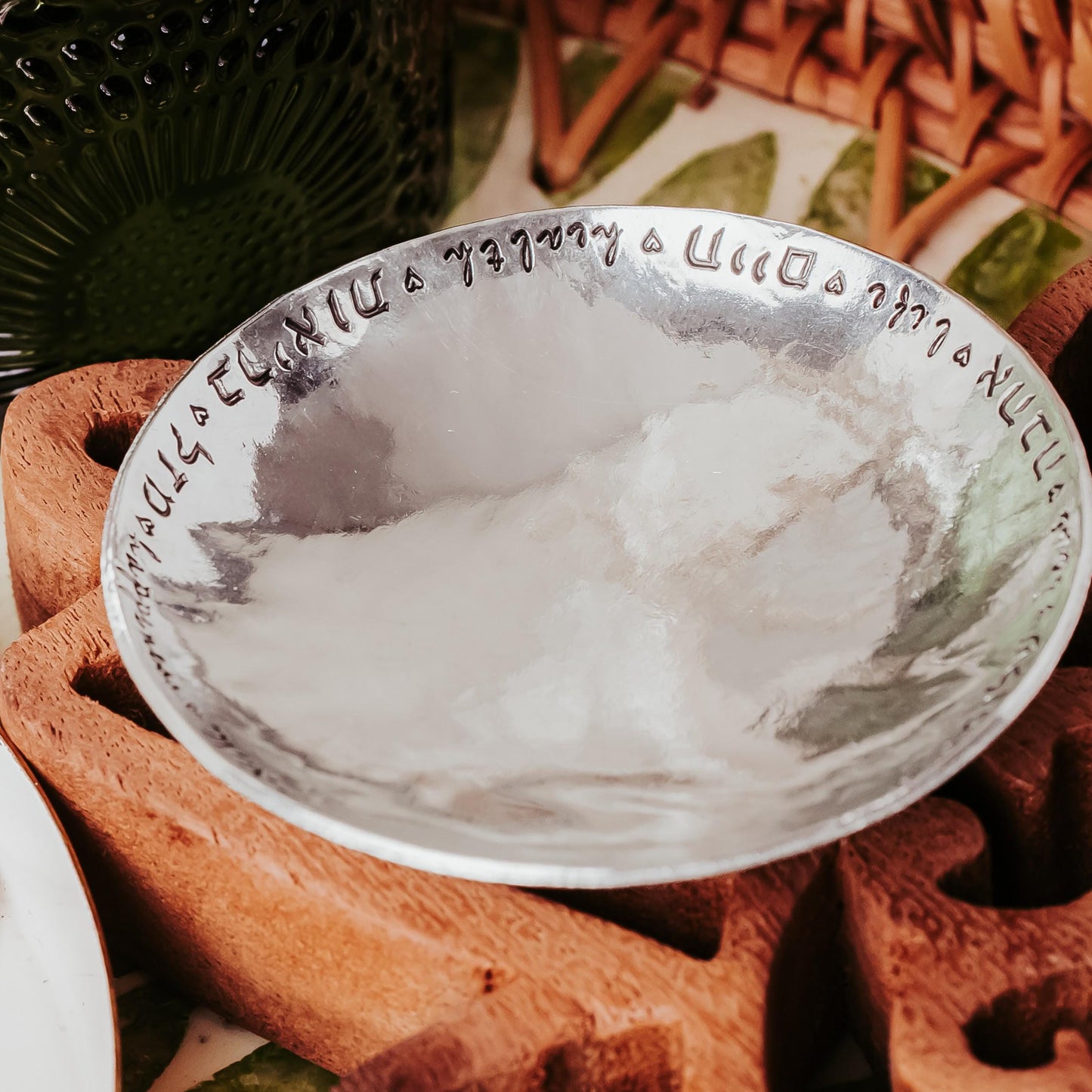 Sheva Brachot Pewter Trinket Dish – Bride & Groom