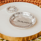 Sheva Brachot Pewter Trinket Dish – Bride & Groom