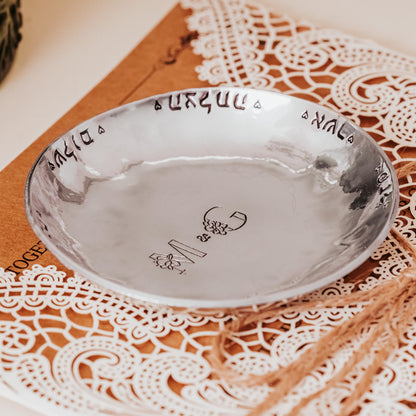 Sheva Brachot Pewter Trinket Dish – Bride & Groom