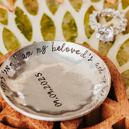 Song of Solomon Personalized Pewter Ring Dish – Bride & Groom