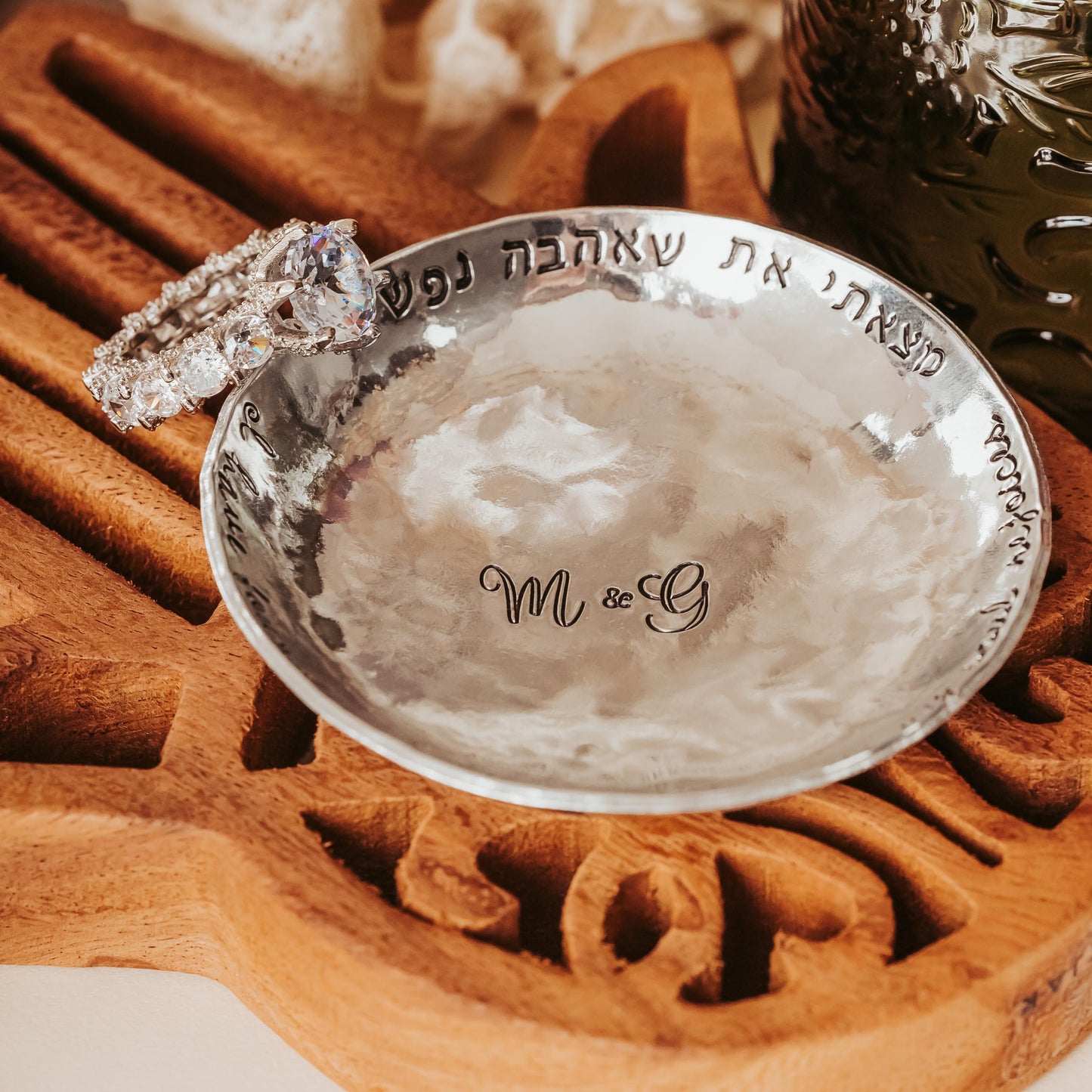 Song of Solomon Personalized Pewter Ring Dish – Bride & Groom