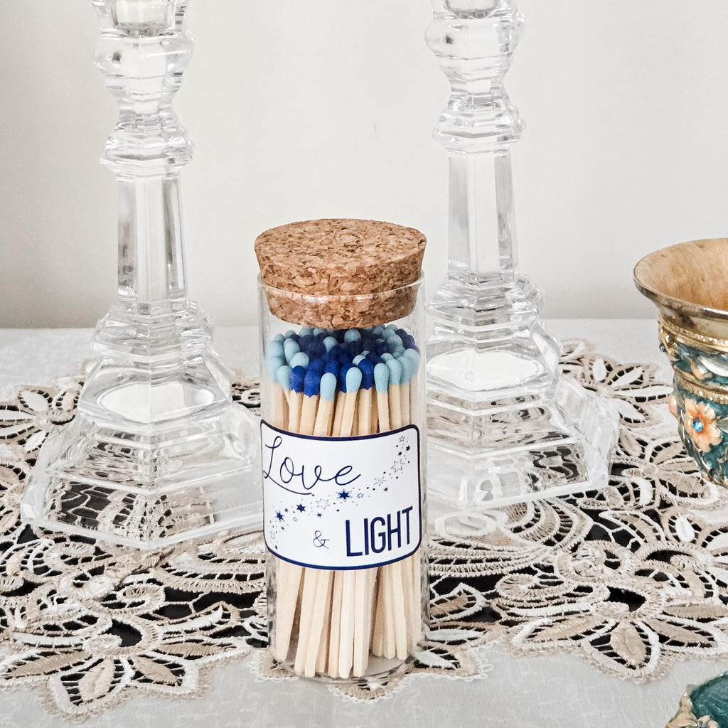 Love & Light Decorative Glass Match Jar