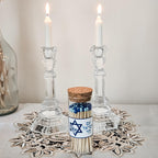 Am Yisrael Chai Hebrew Glass Match Jar