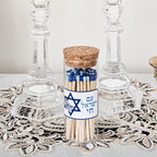 Am Yisrael Chai Hebrew Glass Match Jar