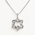 Sterling silver Interlocking Hearts Star of David Necklace from the Israel Museum