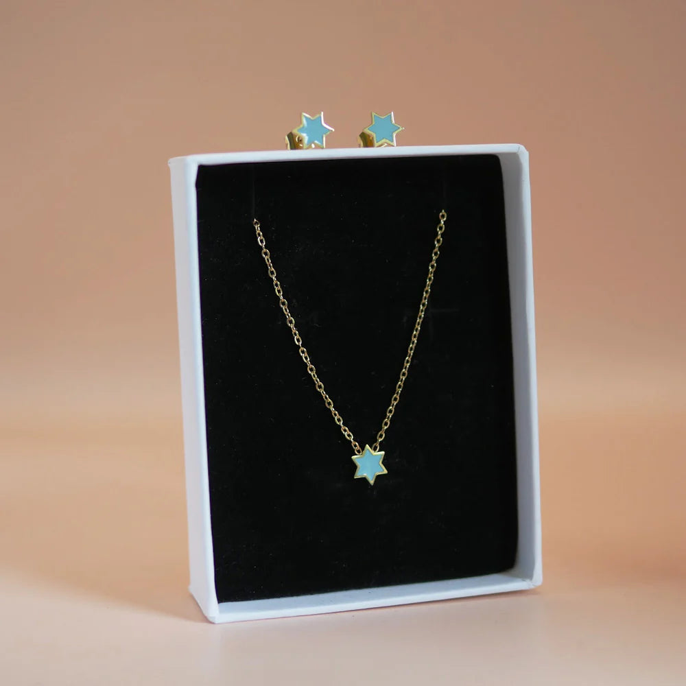 Star of David Necklace & Earrings Set