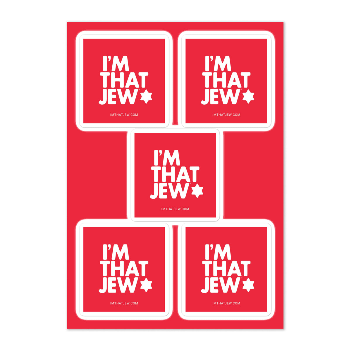 I'm That Jew Sticker Sheet in Red by Eitan Chitayat