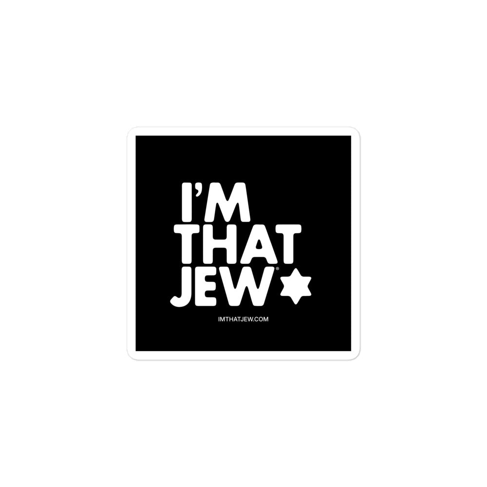 I'm That Jew black 3 × 3 inch square sticker by Eitan Chitayat