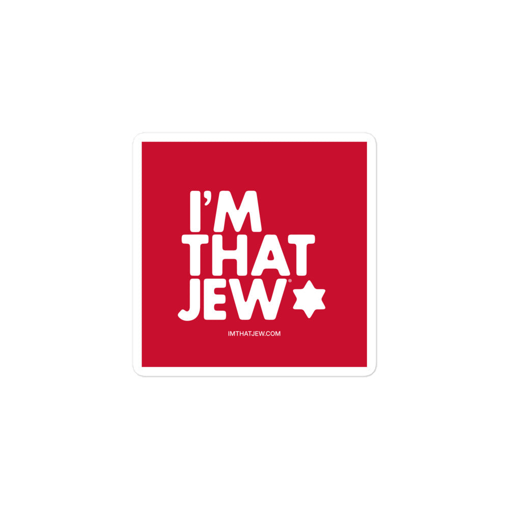I'm That Jew red 3 × 3 inch square sticker by Eitan Chitayat