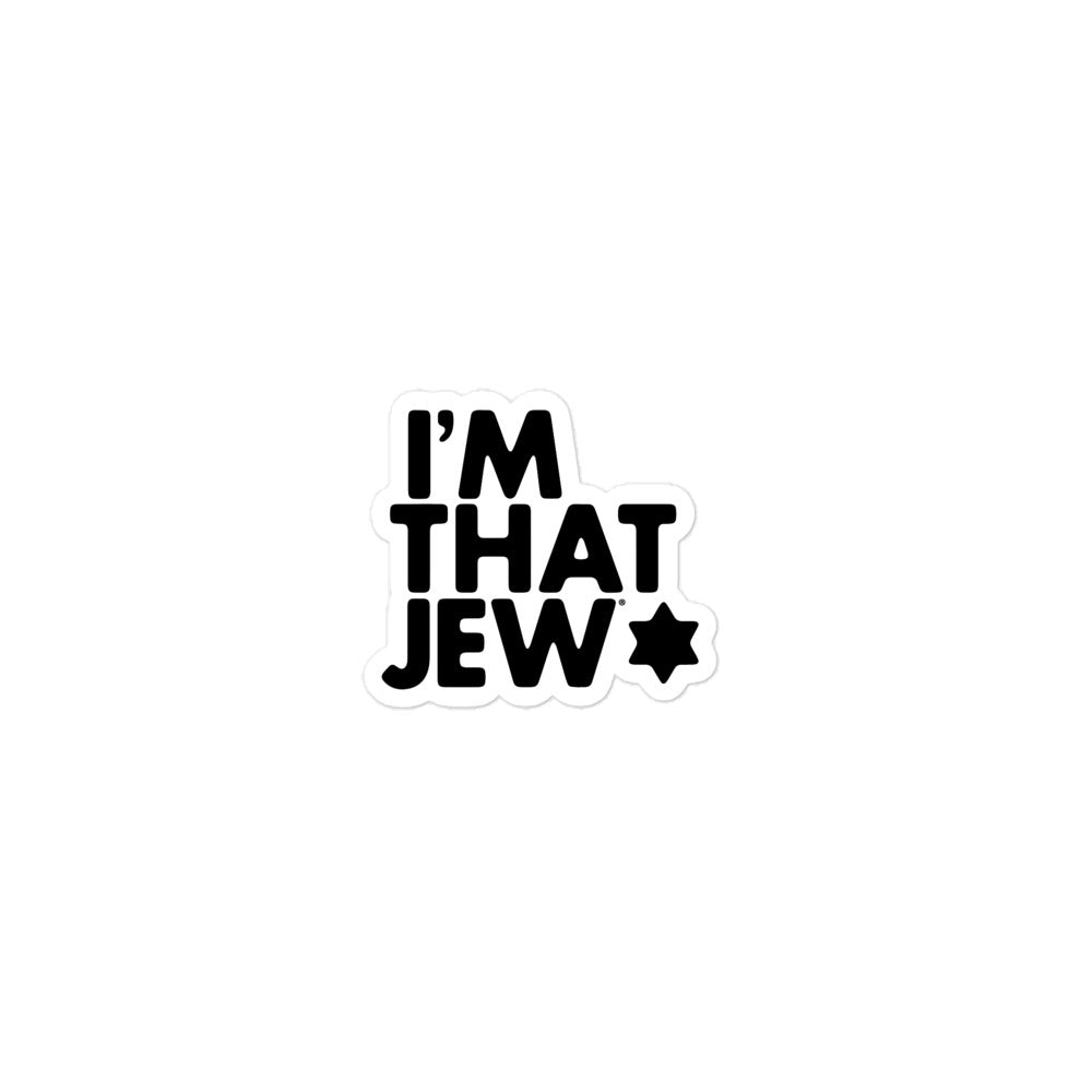 I'm That Jew black kiss-cut sticker by Eitan Chitayat