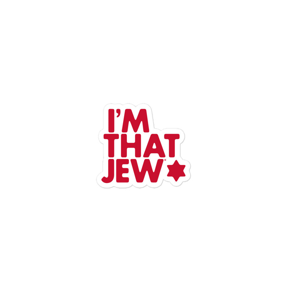 I'm That Jew red kiss-cut sticker by Eitan Chitayat