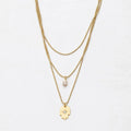 Gold Layered Hamsa Necklace with crystal accents by Shlomit Ofir