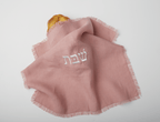 Linen Shabbat challah cover in Dusty Rose by Oneg