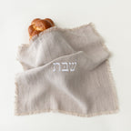 Linen Shabbat challah cover in Natural by Oneg