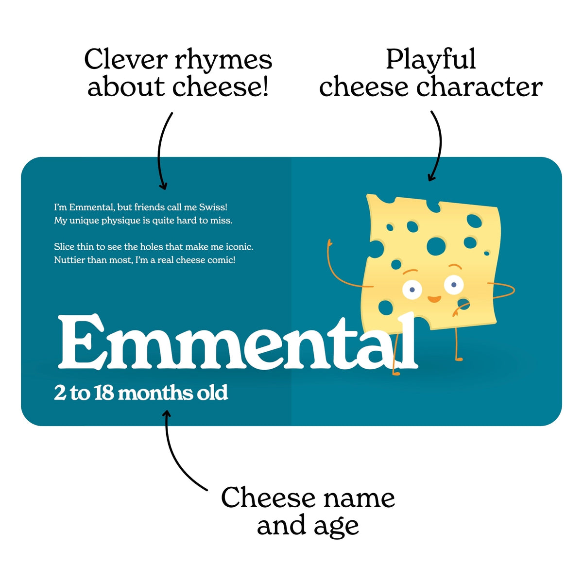 Chunky Deli Little Book of Cheese children's book, third image