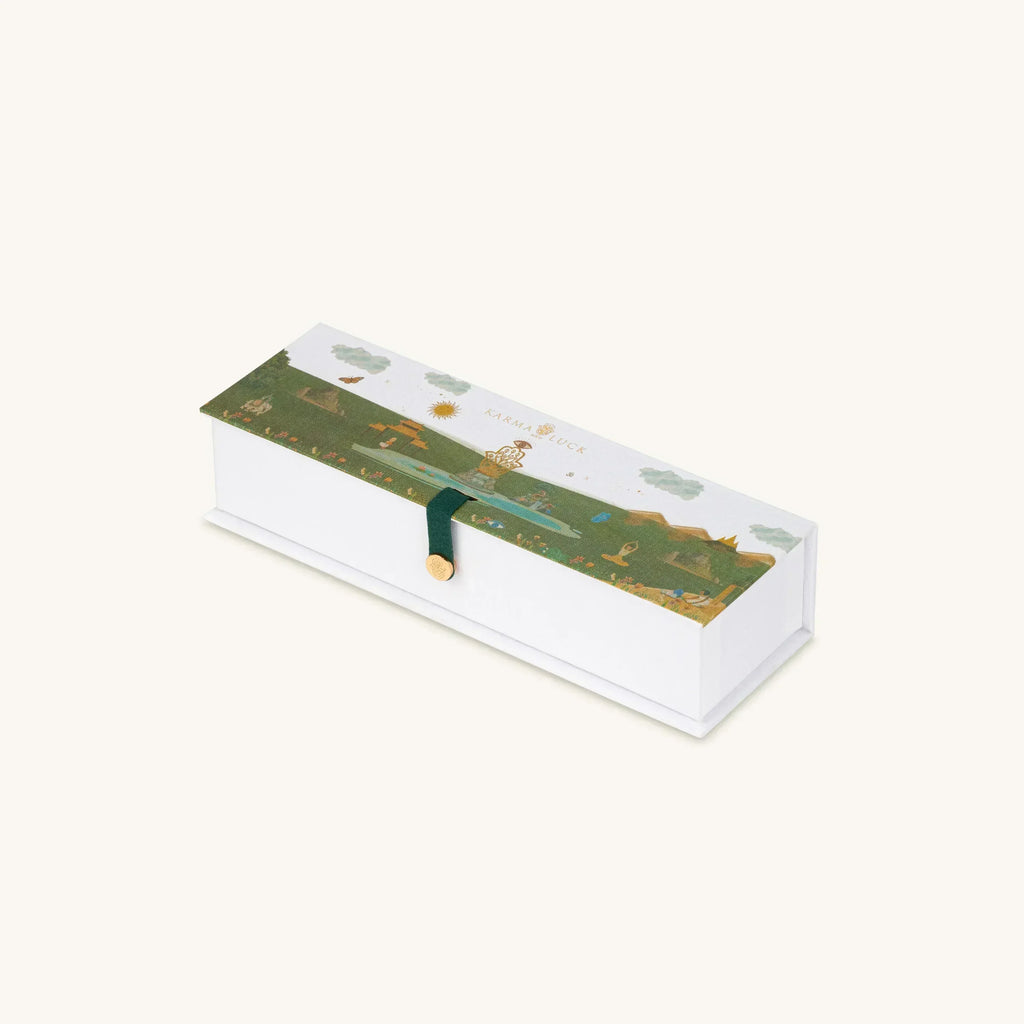 Closed decorative gift box for Love Lives Here ceramic heart mezuzah