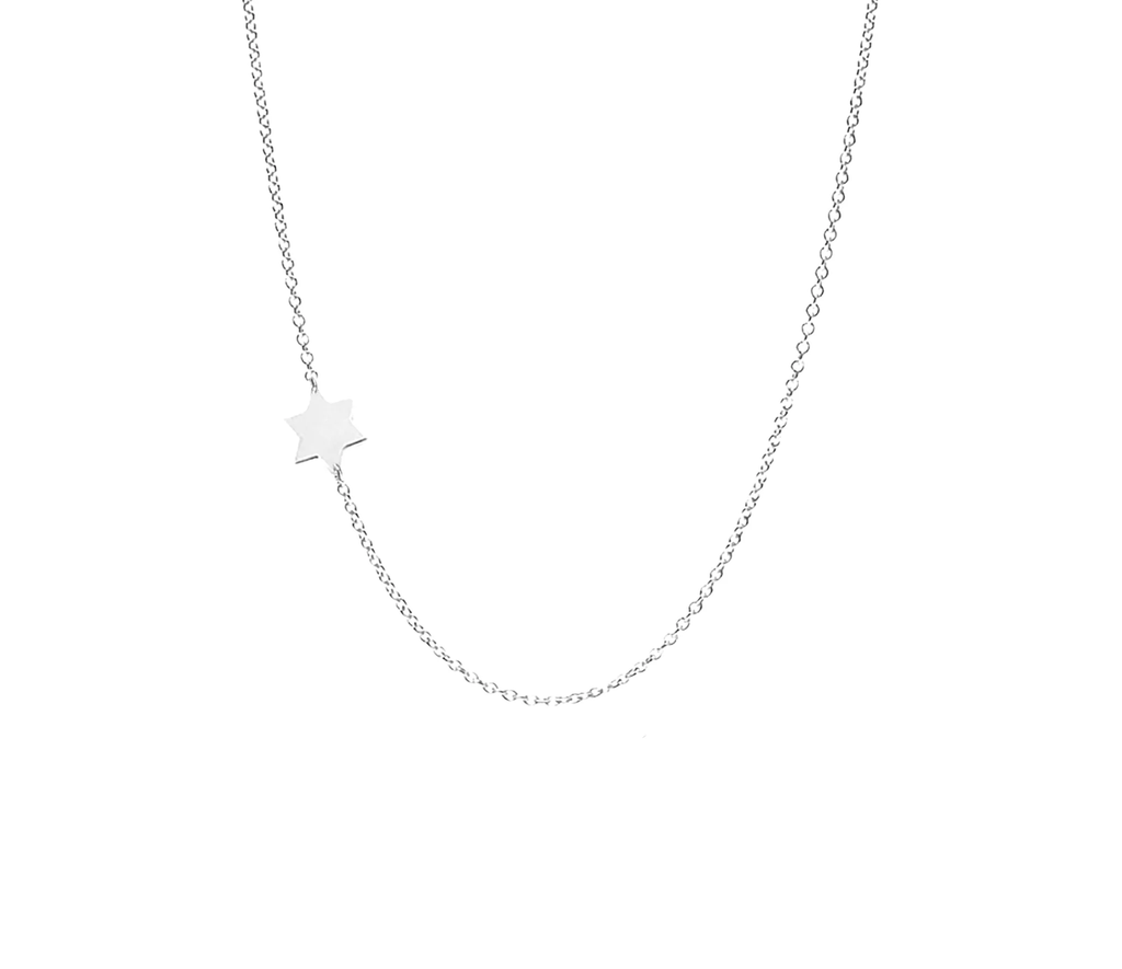 Asymmetrical Tiny Star of David Necklace
